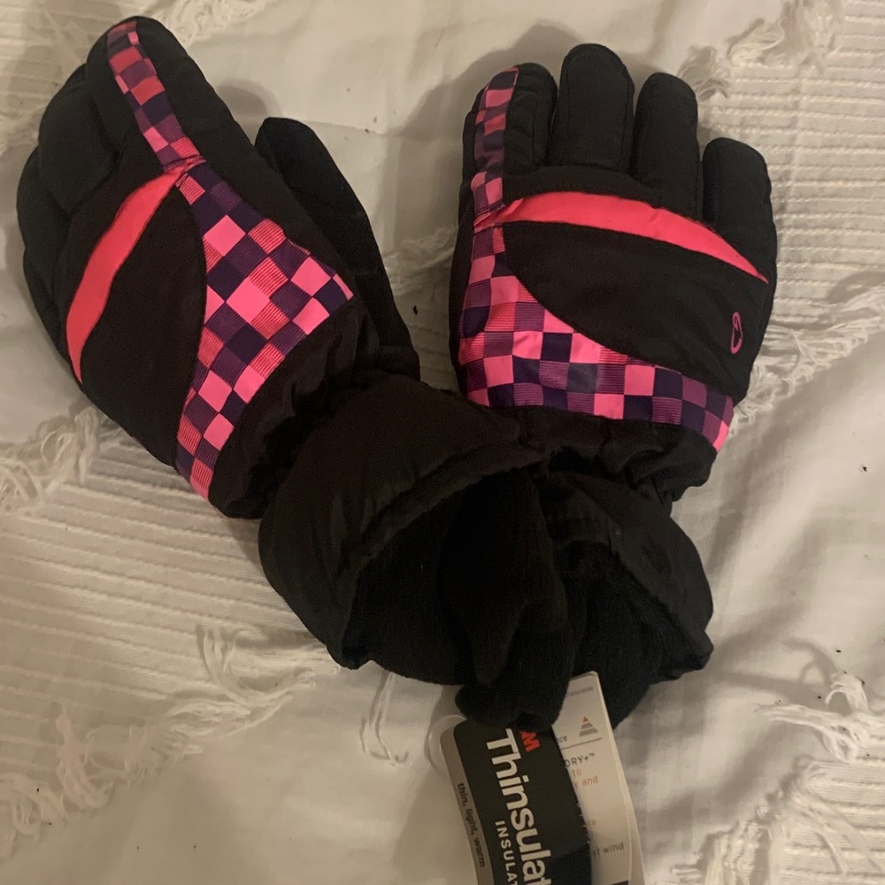 Champion Black and Pink Winter Gloves